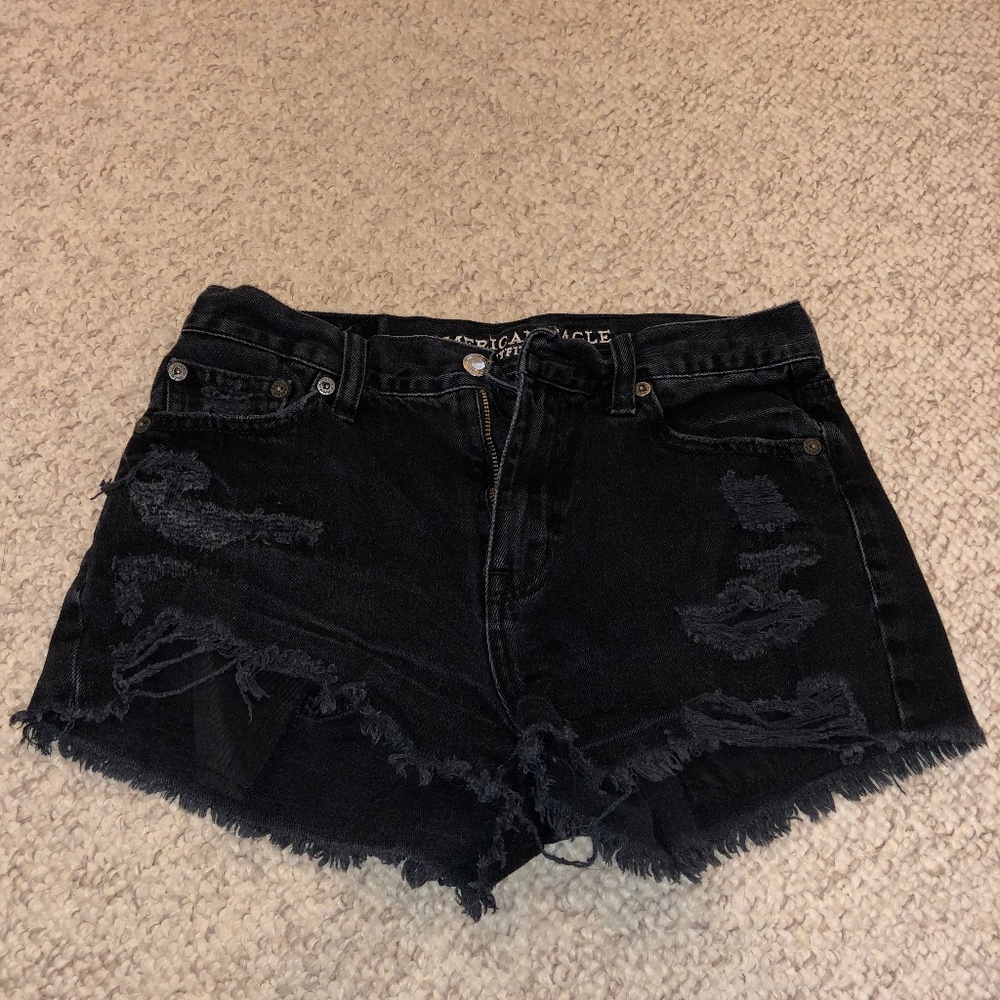 American Eagle black jean shorts